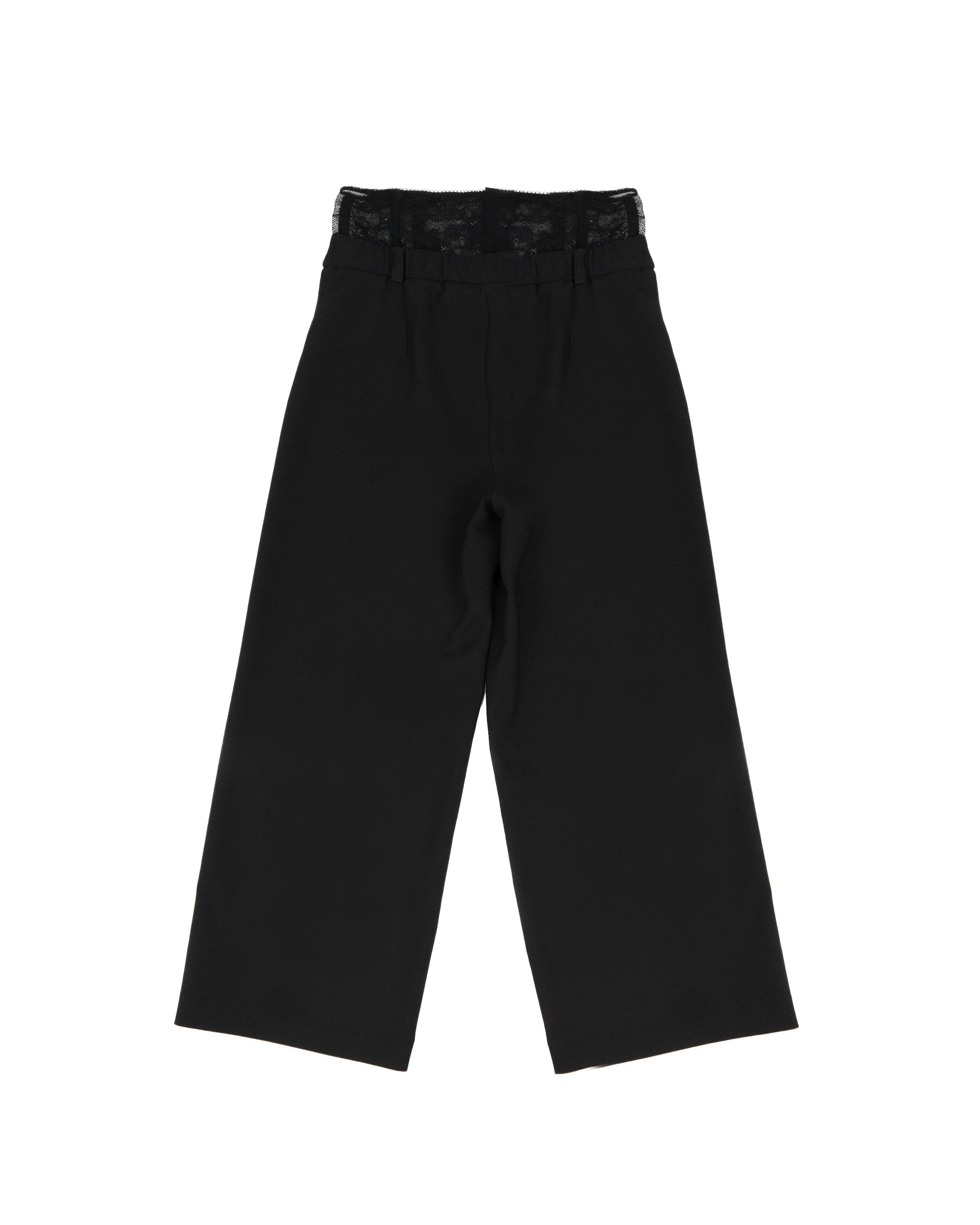 Patrizia Pepe Kids Pantalone Nero Doppiavita in Pizzo per Bambine