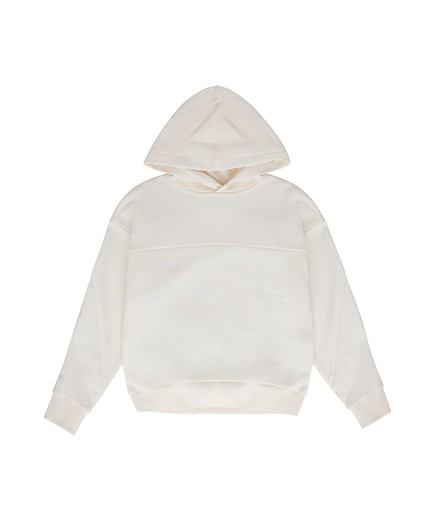 Iceberg Kids Felpa con Cappuccio Bianca per Bambini