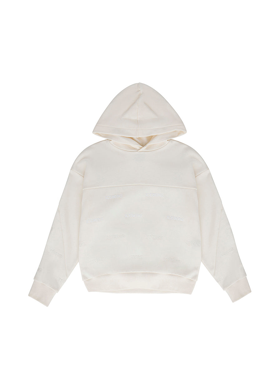 Iceberg Kids Felpa con Cappuccio Bianca per Bambini
