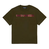 Dsquared2 Kids T-Shirt Verde Scuro con Logo Unisex