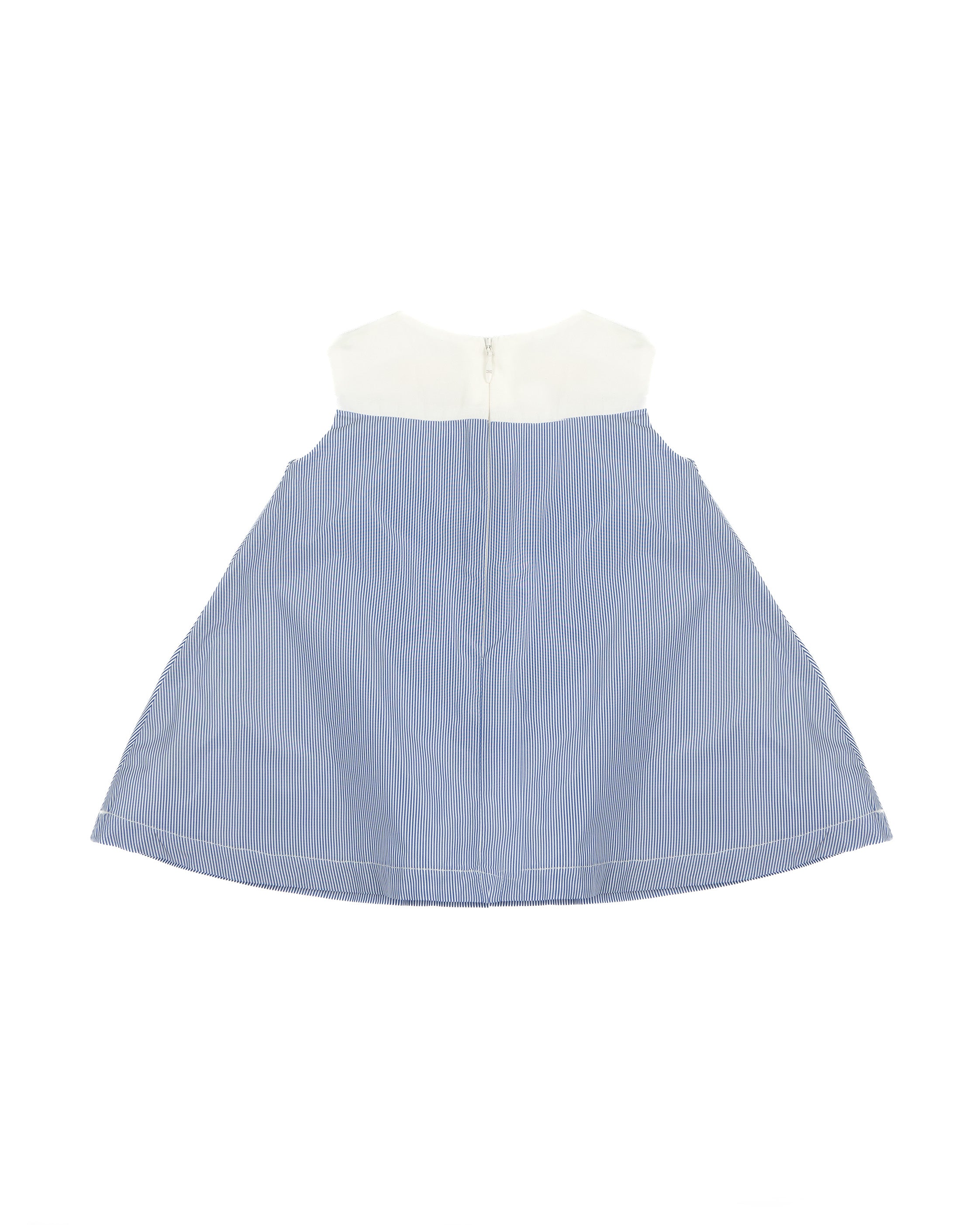 Elisabetta Franchi La Mia Bambina Abito con Motivo a Righe Azzurro/Avorio con Mutante Abinate per Neonate