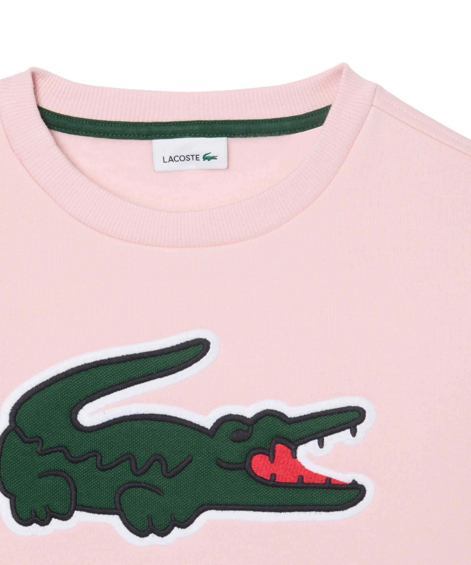 Lacoste Kids Felpa Rosa con Logo Coccodrillo per Bambine
