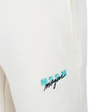 MSGM Kids Pantaloni in Tuta Crema Wide Leg per Bambine (dettaglio)