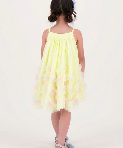 Angel's Face Abito Giallo in Tulle Zig Zag per Bambine