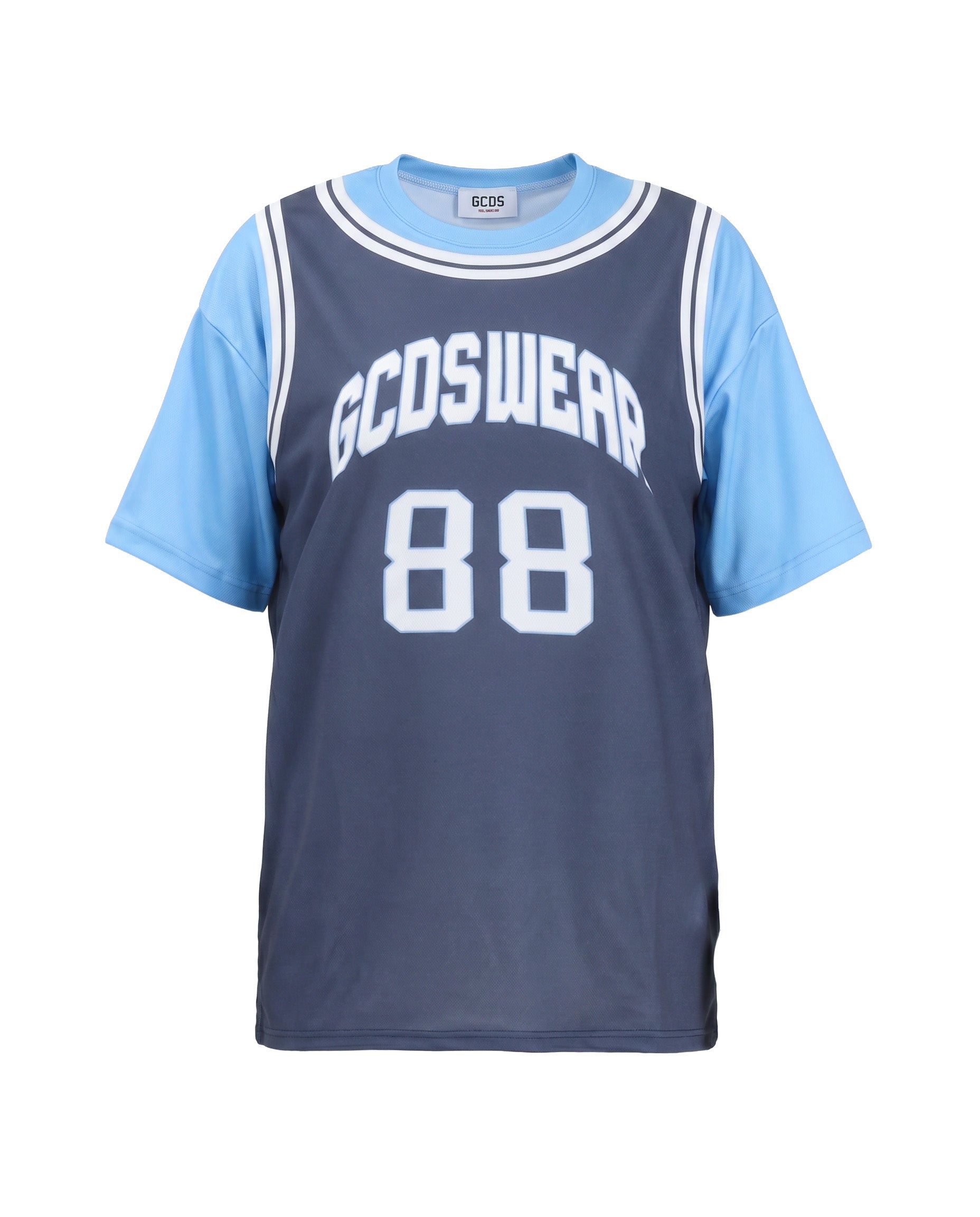 Gcds Kids T-Shirt Blu Notte e Azzurro per Bambini