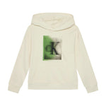 Calvin Klein Kids Felpa con Cappuccio Beige con CK per Bambini