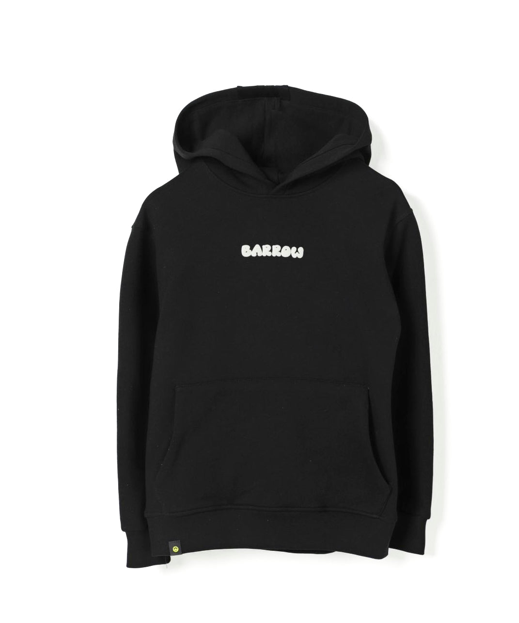 Barrow Kids Felpa con Cappuccio Nera con Stampa Retro e Logo (fronte)
