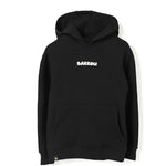 Barrow Kids Felpa con Cappuccio Nera con Stampa Retro e Logo (fronte)