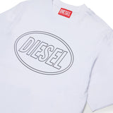 Diesel Kids T-Shirt Bianco con Logo per Bambini