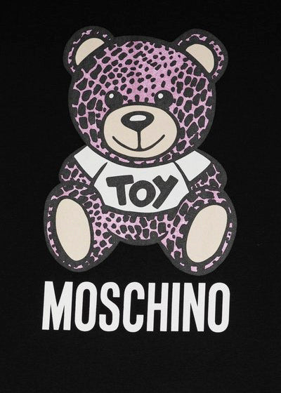 Moschino Kids Abito Nero con Teddy Bear per Bambine (dettaglio)
