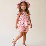 Moschino Kids Cherry Pattern Dress Set for Newborn Girls