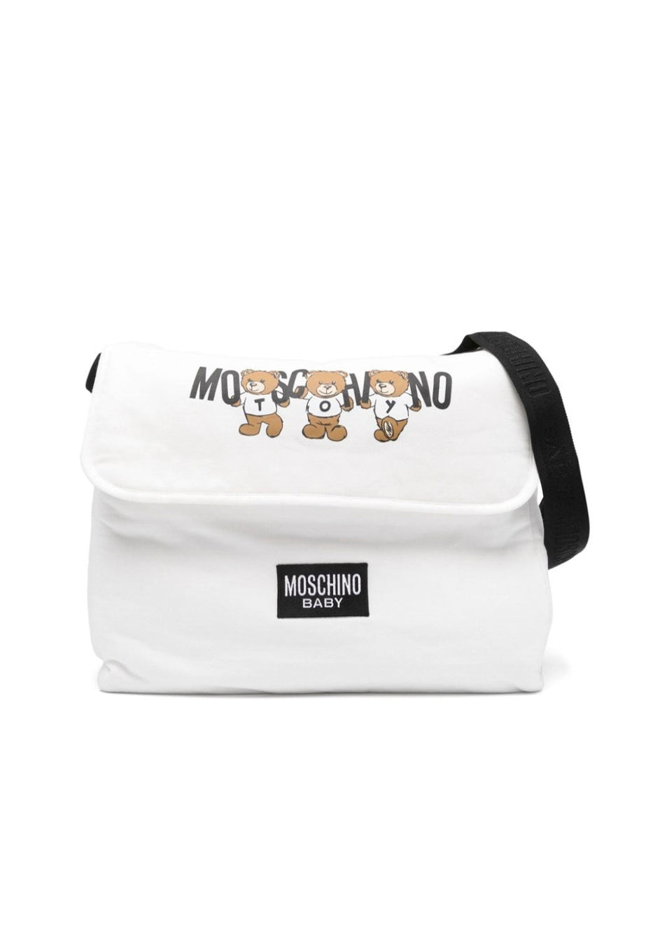 Moschino Kids Borsa Mamma Panna con Fasciatoio  con Logo Teddy Bear per Neonati