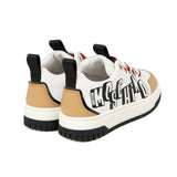 Moschino Kids Sneakers Bianco/Biscotto con Logo per Bambini