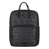 Msgm Kids Zaino Nero con Motivo Multi Logo per Bambine