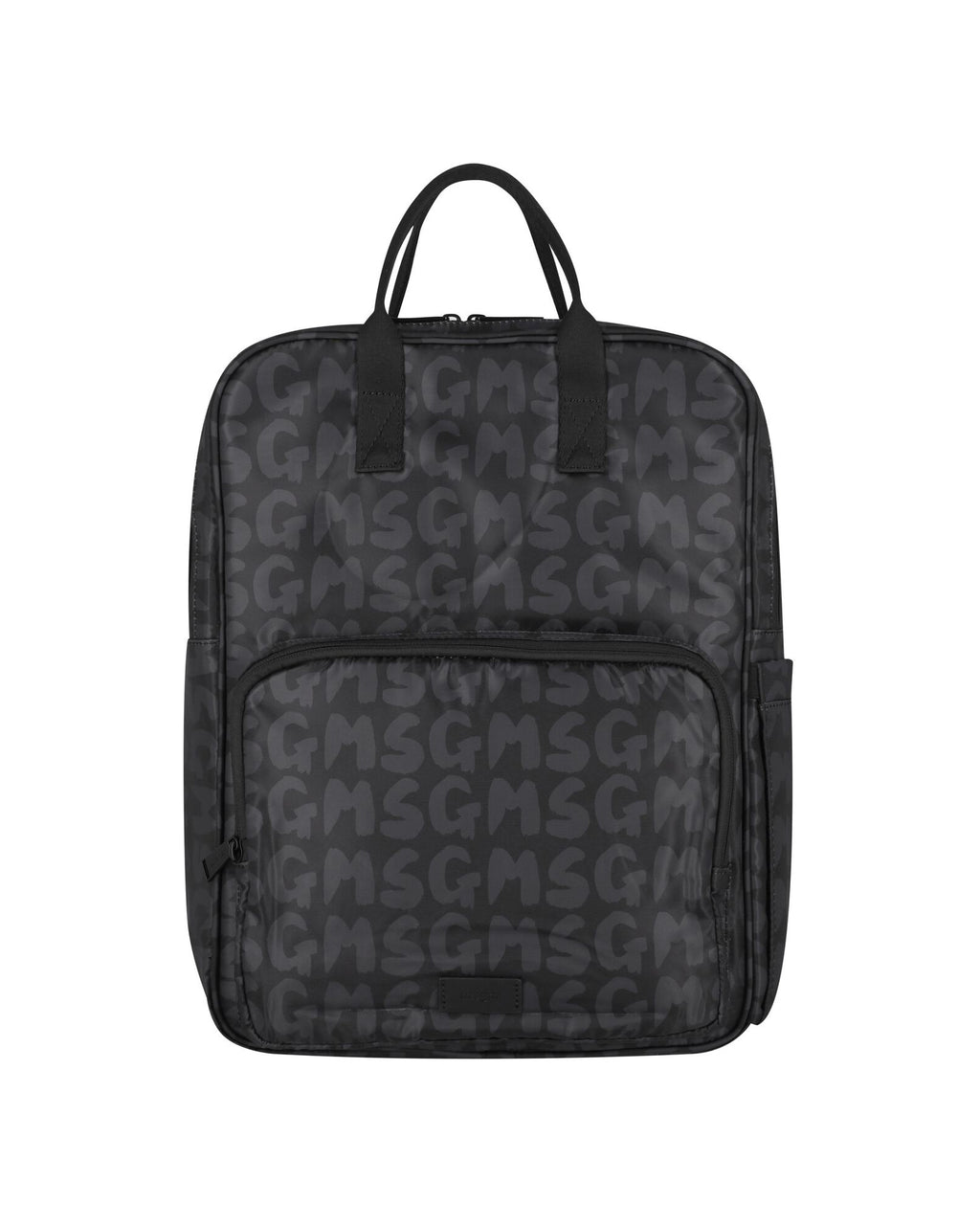 Msgm Kids Zaino Nero con Motivo Multi Logo per Bambine