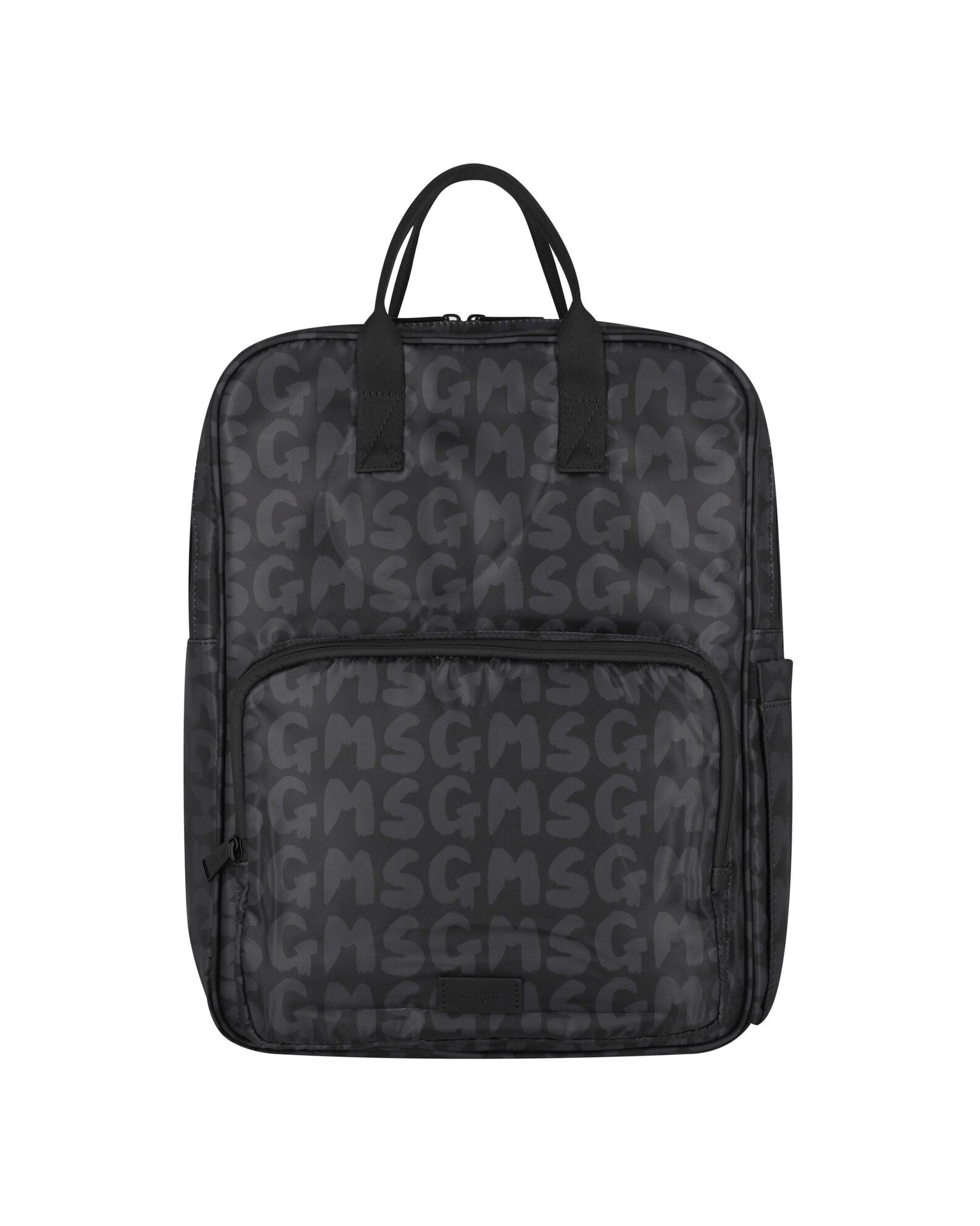 Msgm Kids Zaino Nero con Motivo Multi Logo per Bambine