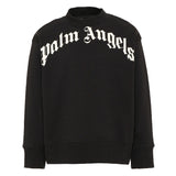 Palm Angels Kids Felpa Nero con Logo per Bambini