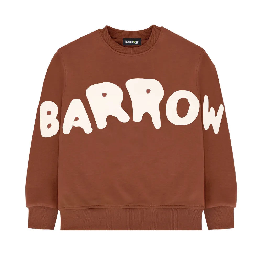 Barrow Kids Felpa Cioccolato con Stampa Logo Unisex