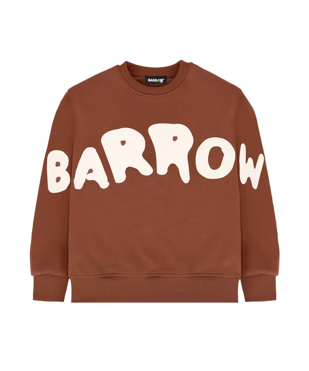 Barrow Kids Felpa Cioccolato con Stampa Logo Unisex