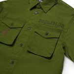 Dsquared2 Kids Camicia Verde Militare per Bambini (dettaglio)