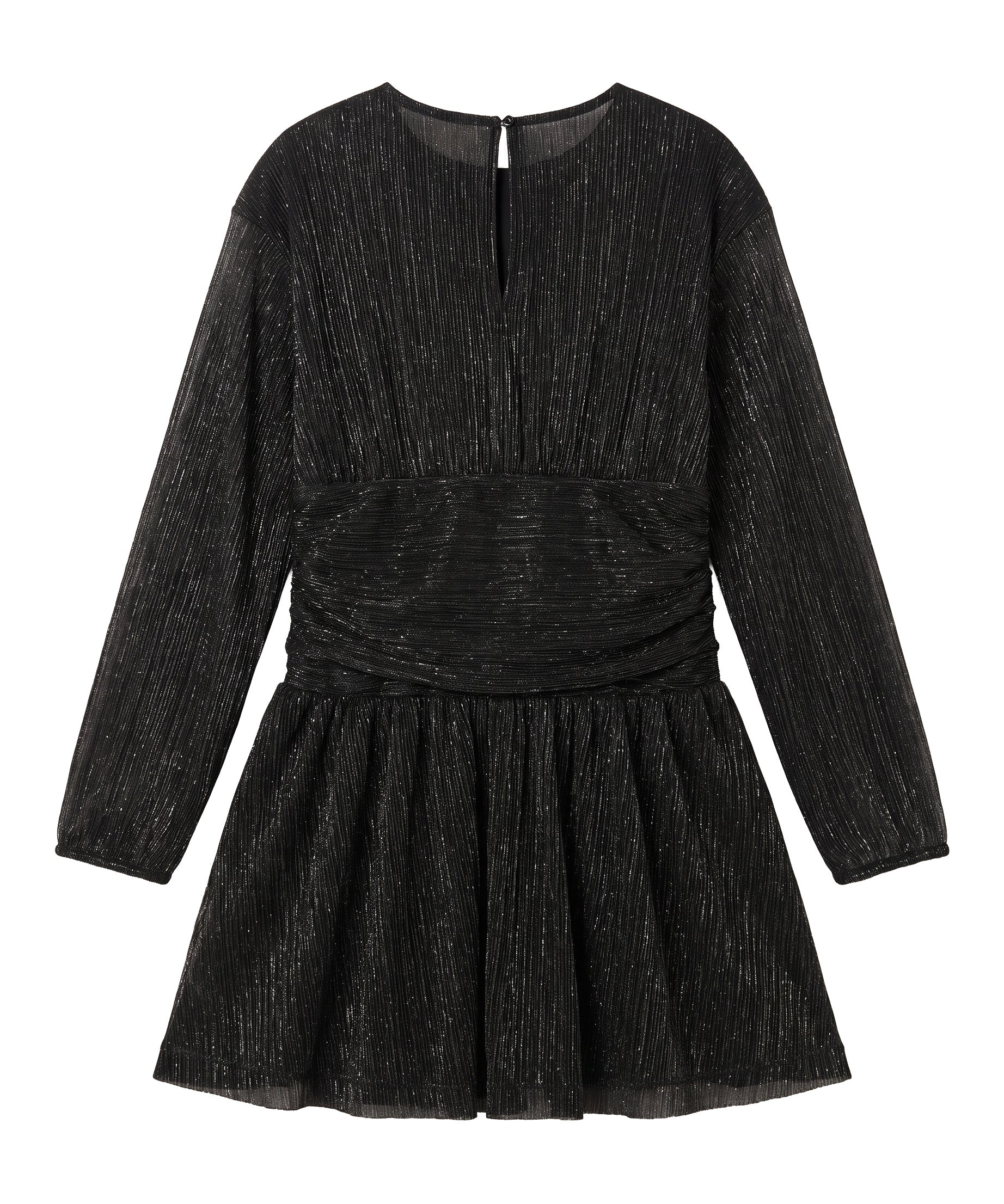 Patrizia Pepe Kids Abito Nero Brillantinato con Charm Logo per Bambine