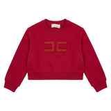 Elisabetta Franchi La Mia Bambina Felpa Rosso con Logo per Neonate
