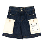 Yes London Kids Bermuda in Denim con Tasconi Beige per Bambini