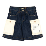 Yes London Kids Bermuda in Denim con Tasconi Beige per Bambini