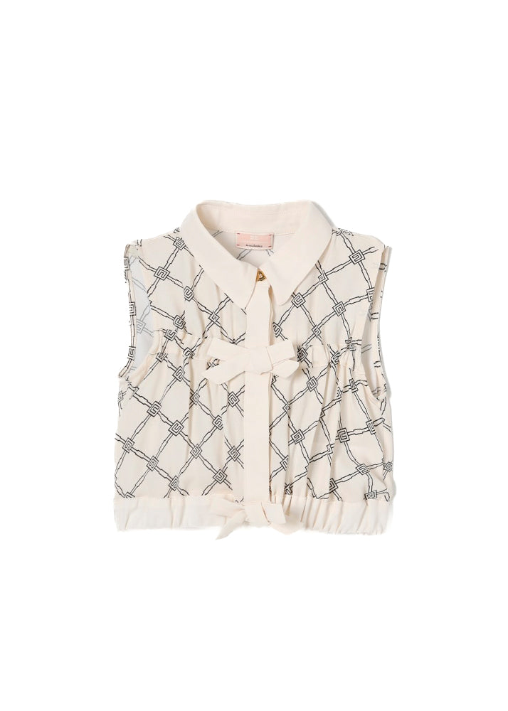 Elisabetta Franchi La Mia Bambina Camicia Burro/Nero con Fiocchi per Neonate
