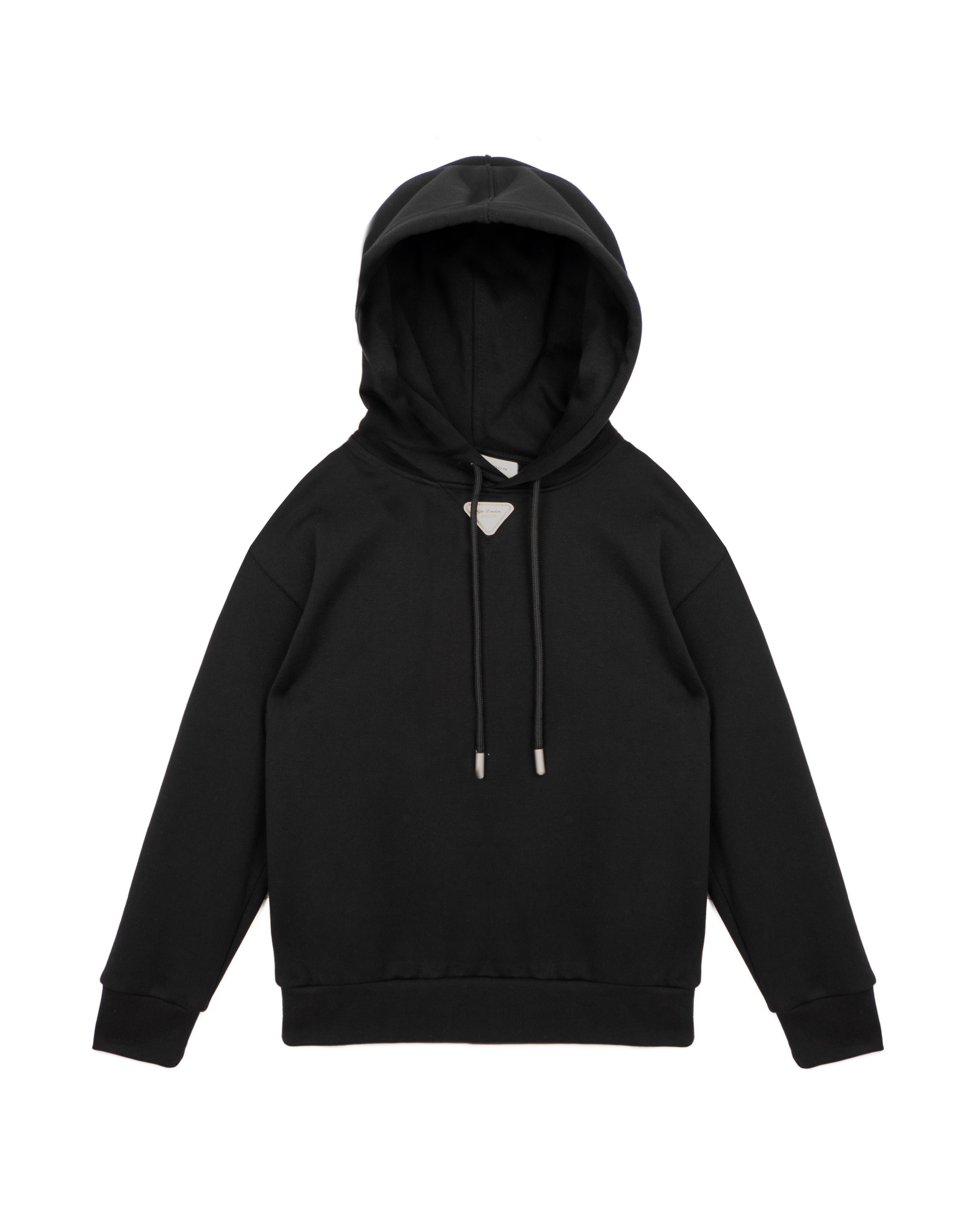 Yes London Kids Felpa con Cappuccio Nera Basic per Bambini