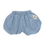 Palm Angels Kids Short Celeste con Toppa Orso Unisex