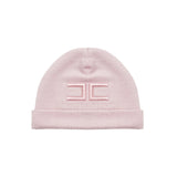 Elisabetta Franchi Kids Cappellino Rosa in Cotone con Logo Ricamato Tono su Tono per Neonate