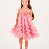 Angel's Face Abito Corallo in Tulle per Bambine