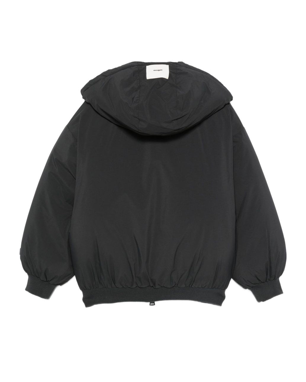 MSGM Kids Piumino Nero con Cappuccio e Zip frontale per Bambini