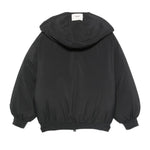 MSGM Kids Piumino Nero con Cappuccio e Zip frontale per Bambini