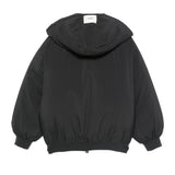 MSGM Kids Piumino Nero con Cappuccio e Zip frontale per Bambini