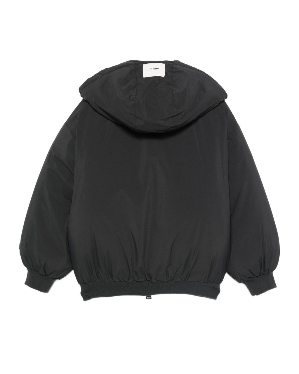 MSGM Kids Piumino Nero con Cappuccio e Zip frontale per Bambini