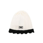 Elisabetta Franchi La Mia Bambina Cappello Burro/Nero con Logo per Neonate