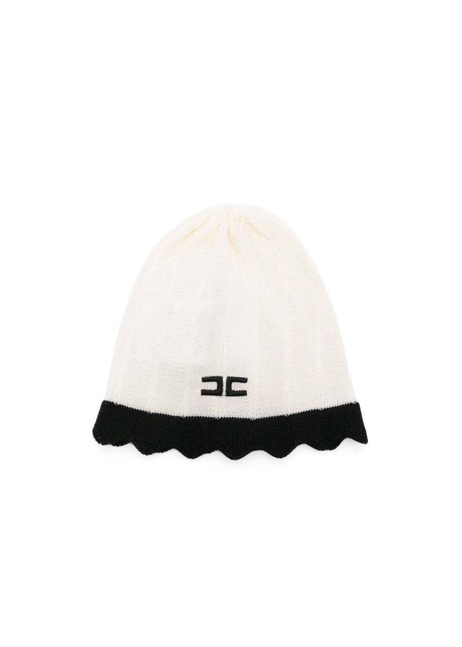 Elisabetta Franchi La Mia Bambina Cappello Burro/Nero con Logo per Neonate