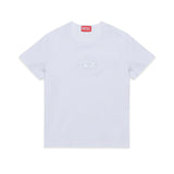 Diesel Kids T-shirt Bianca con Ricamo Oval D per Bambine