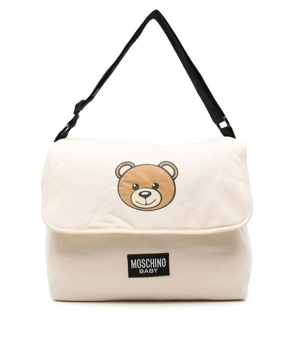 Moschino Kids Borsa Mamma Beige con Stampa