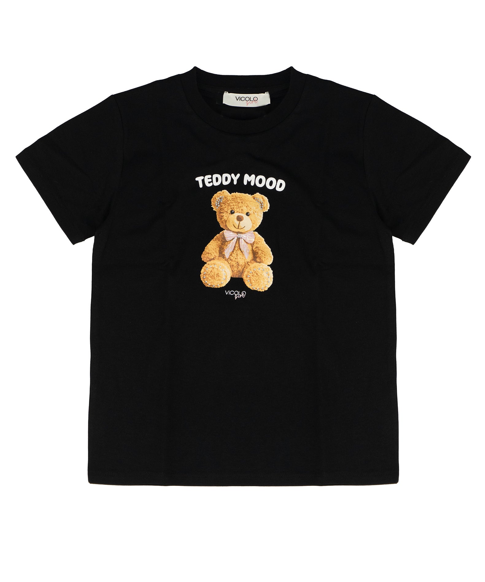 Vicolo Kids T-Shirt Nero con Stampa per Bambine