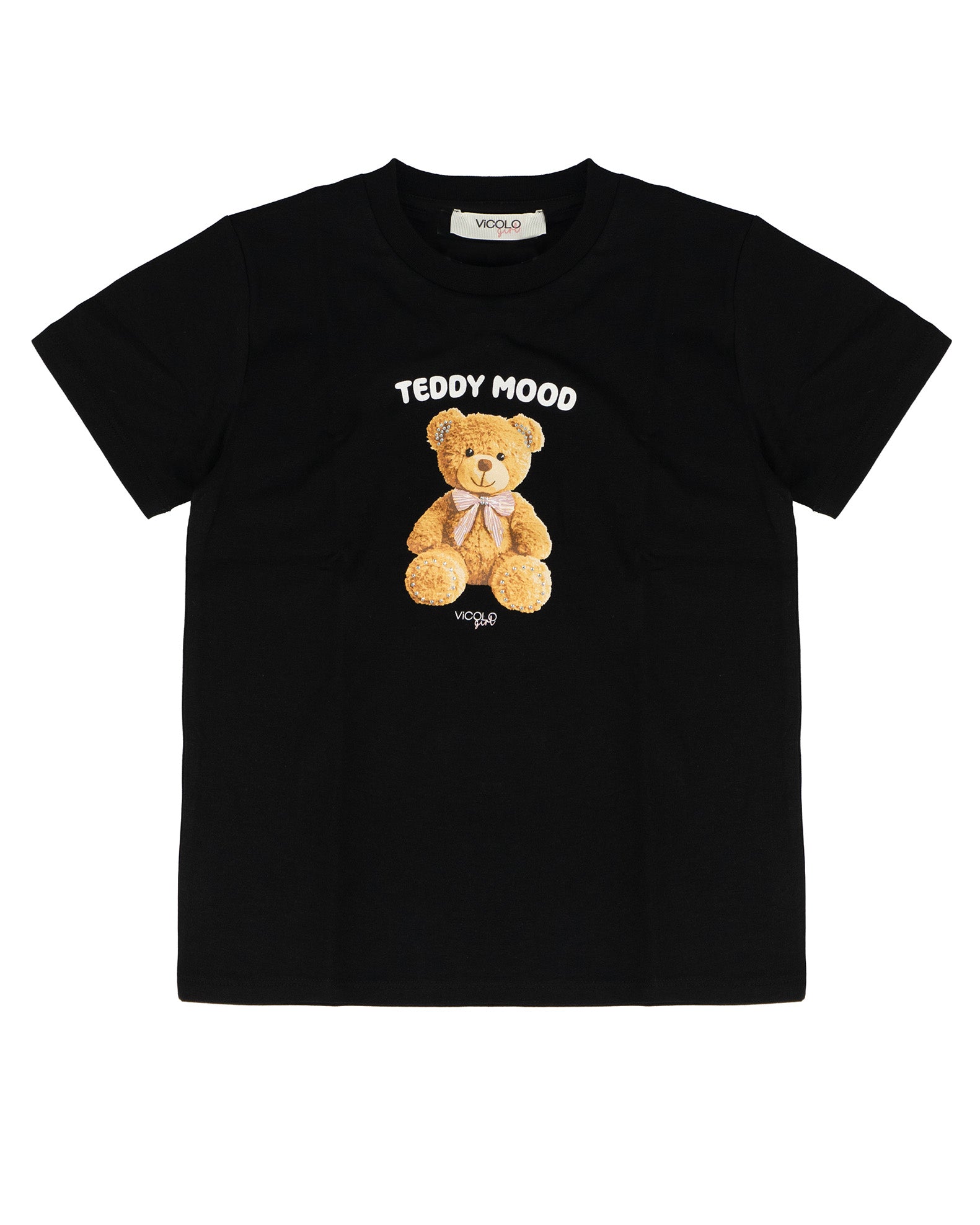 Vicolo Kids T-Shirt Nero con Stampa per Bambine