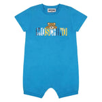 Moschino Kids Tutina Bluette con Stampa Colorful per Neonati