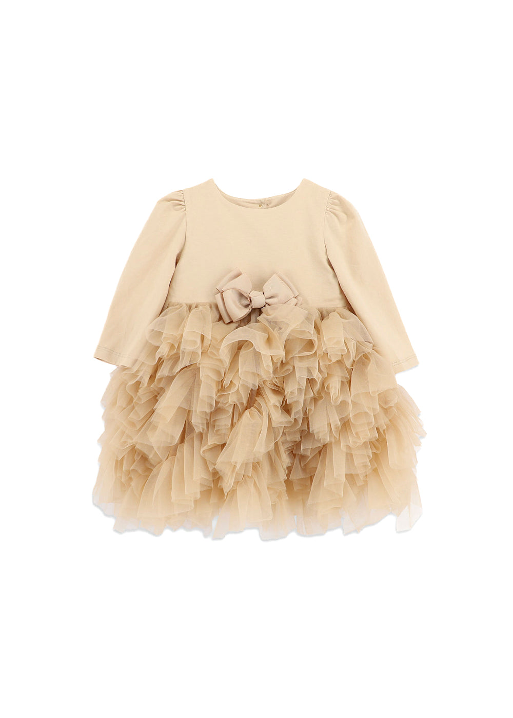 Angel's Face Abito Sabbia con Tulle per Neonate