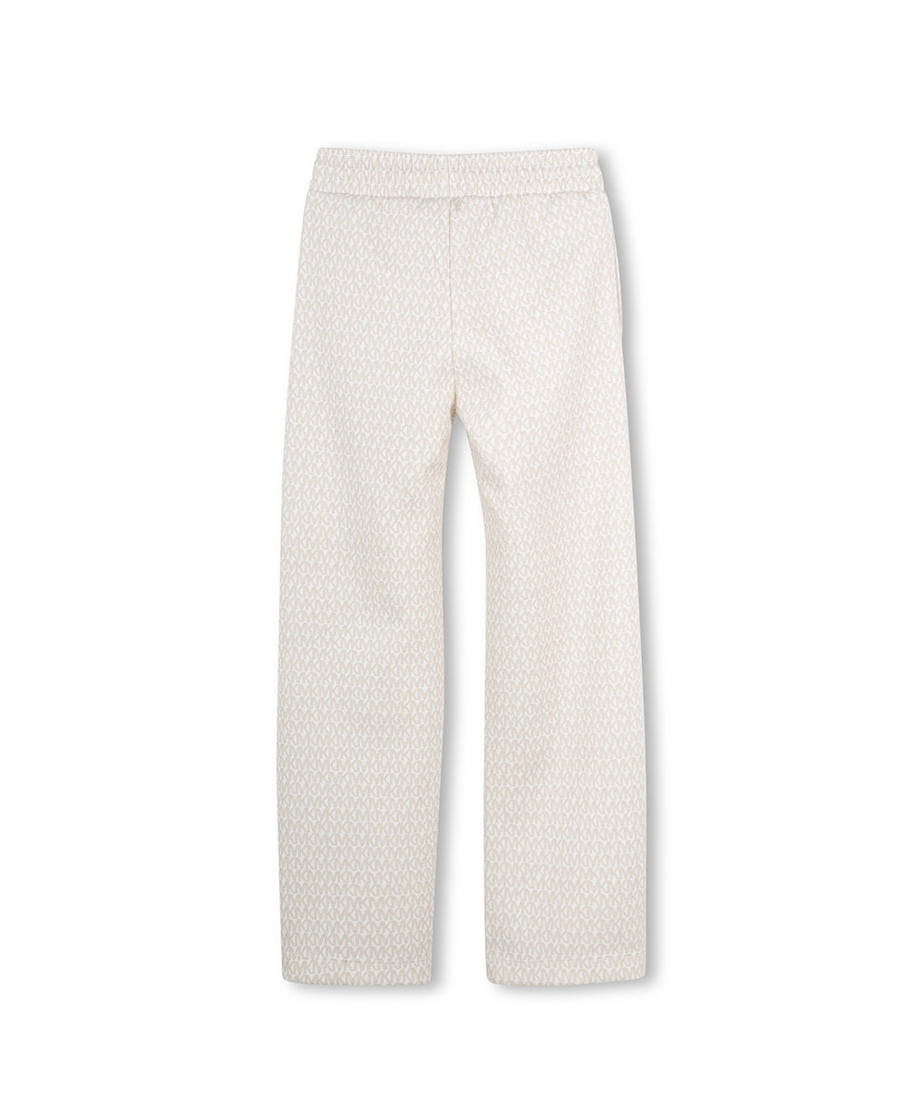 Michael Kors Kids Pantalone Crema All-Over per Bambine