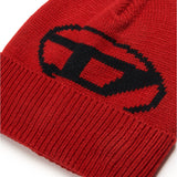 Diesel Kids Cappello Beanie Bordeaux con Intarso Oval D (dettaglio)