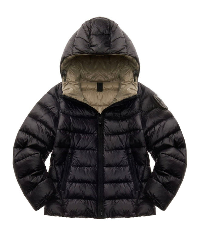 Blauer Kids Giubbino Nero/Beige con Cappuccio Charme junior per Bambine