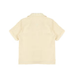 Yes London Kids Camicia Beige Monocolore con Bottoni a Contrasto per Bambini