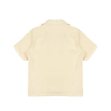 Yes London Kids Camicia Beige Monocolore con Bottoni a Contrasto per Bambini